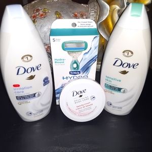NEW Dove Sensitive skin bodycare set.